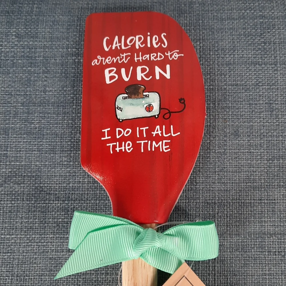 Silicone Spatula Funny Burn Calories Heat Resistant Dishwasher Safe Gift NWT